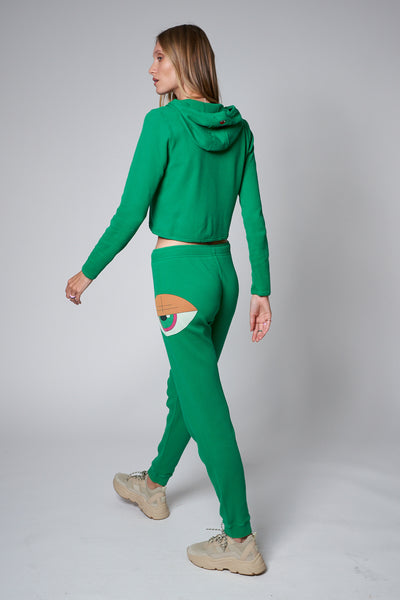 מכנסי וואפל ארוכים לנשים VISION בצבע ירוק
